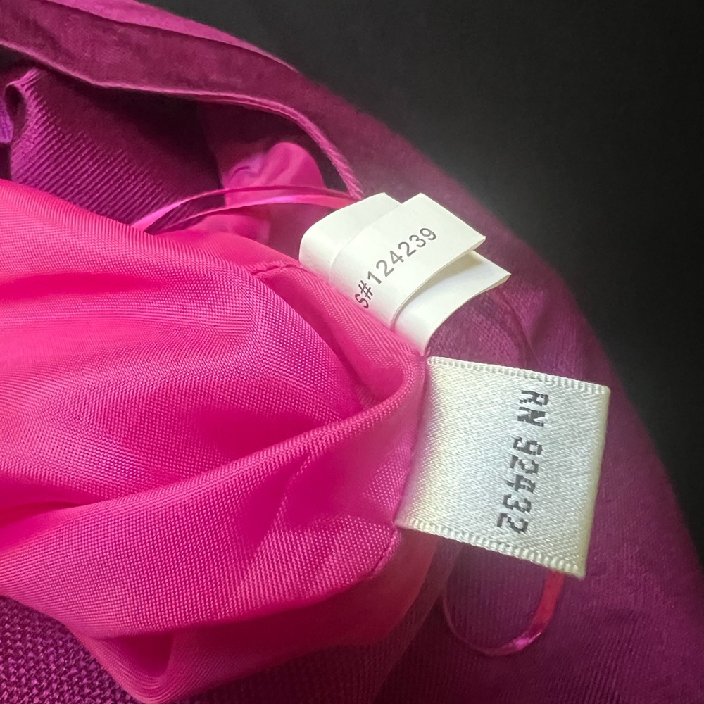 Kay Unger Fuchsia Satin Fit-and-Flare Dress - Picture 15 of 15